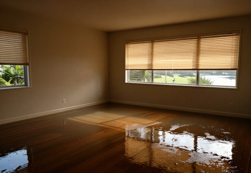 Flooded subfloor in a Jannali property before treatment